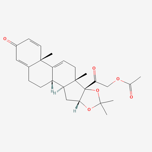 25092-28-8 (16a)-21-Acetyloxy-16,17-dihydroxy-16,17-O-isopropylidene-pregna-1,4,9(11)-triene-3,20-dione chemical structure