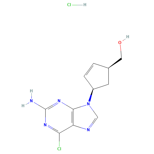 172015-79-1 (1S,4R)-4-(2-Amino-6-chloro-9H-purin-9-yl)-2-cyclopentene-1-methanol Hydrochloride chemical structure