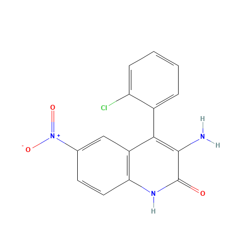 55198-89-5 3-Amino-4-(2-chlorophenyl)-6-nitro-2(1H)-quinolinone chemical structure