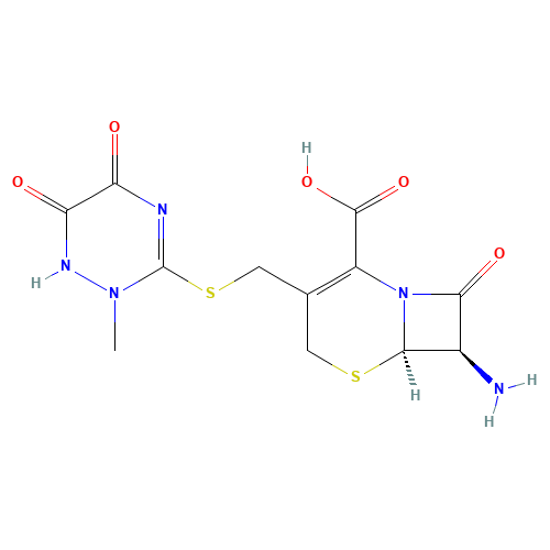 58909-56-1 7-Amino-3-[[(2,5-dihydro-6-hydroxy-2-methyl-5-oxo-1,2,4-triazin-3-yl)thio]methyl]cephalosporanic Acid chemical structure