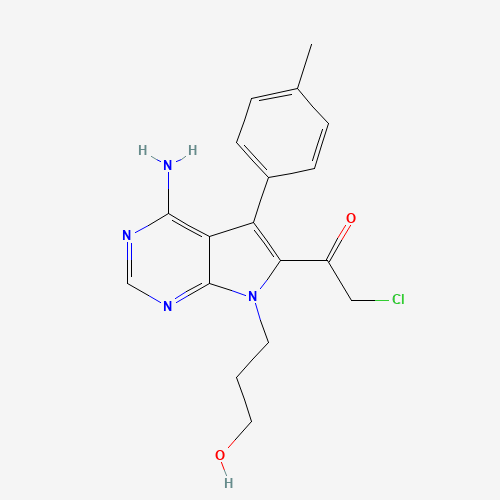 821794-90-5 1-[4-Amino-7-(3-hydroxypropyl)-5-(4-methylphenyl)-7H-pyrrolo[2,3-d]pyrimidin-6-yl]-2-chloro-ethanone chemical structure