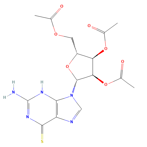 2946-36-3 2-Amino-6-mercaptopurine-9-(2',3',5'-tri-O-acetyl-b-ribofuranosyl)purine chemical structure