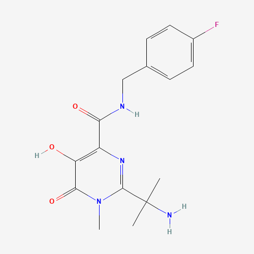 518048-03-8 2-(1-Amino-1-methylethyl)-N-(4-fluorobenzyl)-5-hydroxy-1-methyl-6-oxo-1,6-dihydropyrimidine-4-carboxamide chemical structure