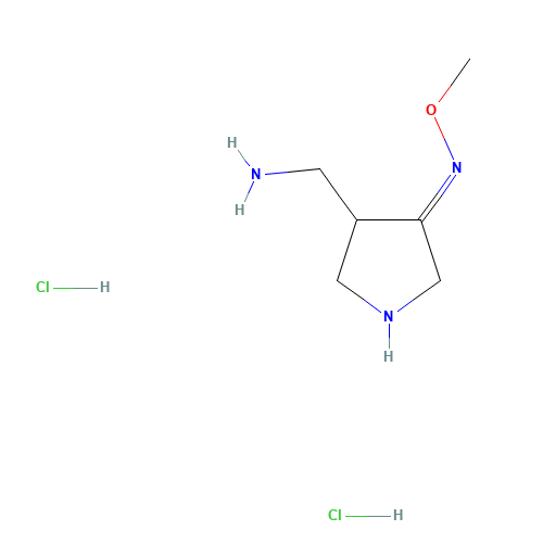 215229-16-6 (R/S)-4-(Aminomethyl)-3-pyrrolidinone O-Methyloxime Dichloride chemical structure