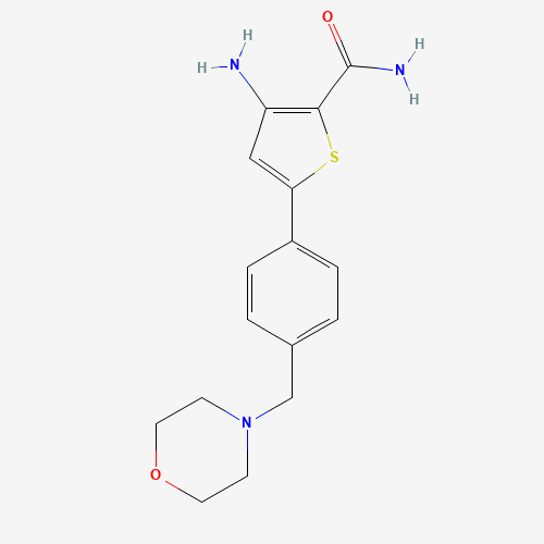 494772-87-1 3-Amino-5-[4-(morpholin-4-ylmethyl)phenyl]thiophene-2-carboxamide chemical structure