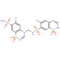 402824-96-8 N-[[7-(Aminosulfonyl)-6-chloro-2,3-dihydro-1,1-dioxo-4H-1,2,4-benzothiadiazin-4-yl]methyl]-6-chloro-3,4-dihydro-1,1-dioxo-2H-1,2,4-benzothiadiazine-7-sulfonamide Hydrochlorothiazide Impurity C; chemical structure