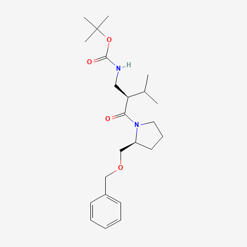 1217630-30-2 [1-(2-Benzyloxymethyl-pyrrolidine-1-carbonyl)-2-methyl-propyl]-carbamic Acid tert-Butyl Ester chemical structure