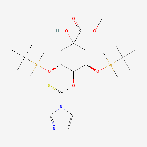 139356-32-4 (1a,3R,4a,5R)-3,5-Bis[[(1,1-dimethylethyl)dimethylsilyl]oxy]-1-hydroxy-4-(1H-imidazol-1-ylthioxomethoxy)-cyclohexanecarboxylic Acid Methyl Ester chemical structure