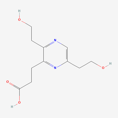 96681-85-5 3,6-Bis(2-hydroxyethyl)-2-pyrazinepropanoic Acid chemical structure