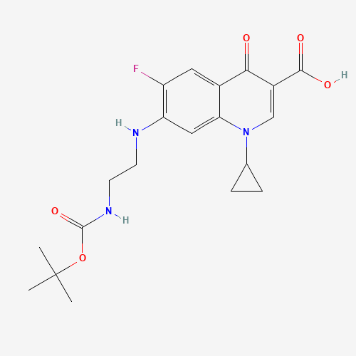 105589-00-2 N-(tert-Butoxycarbonyl) Desethylene Ciprofloxacin chemical structure