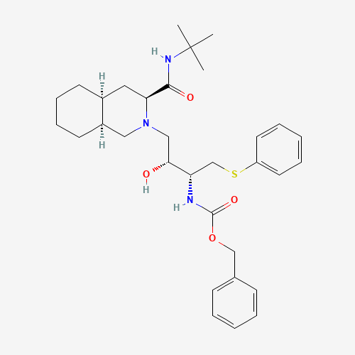 159878-04-3 [3S-(3S,4aS,8aS,2'R,3'R)]-2-[3'-N-CBz-amino-2'-hydroxy-4'-(phenyl)thio]butyldecahydroisoquinoline-3-N-t-butylcarboxamide chemical structure