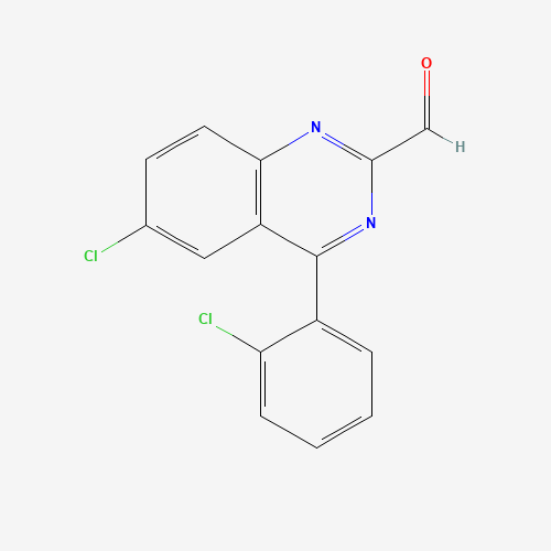 93955-15-8 6-Chloro-4-(2-chlorophenyl)-2-quinazolinecarboxaldehyde chemical structure