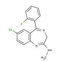 59467-61-7 7-Chloro-5-(2-fluorophenyl)-2-methylamino-3H-1,4-benzodiazepine chemical structure