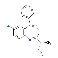 59467-62-8 7-Chloro-5-(2-fluorophenyl)-2-(N-nitrosomethylamino)-3H-1,4-benzodiazepine chemical structure