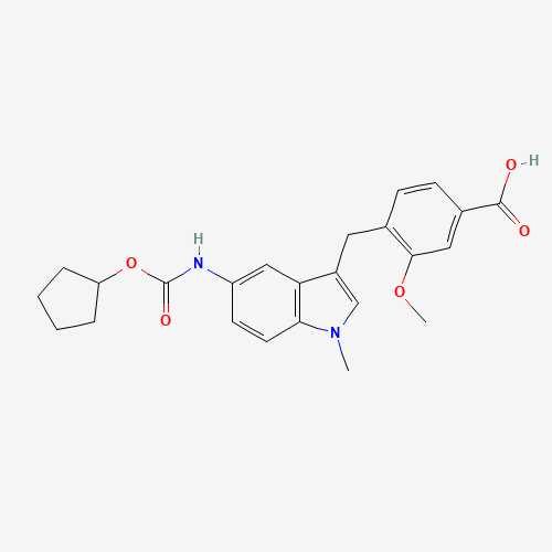 107754-20-1 4-[[5-[[(Cyclopentyloxy)carbonyl]amino]-1-methyl-1H-indol-3-yl]methyl]-3-methoxybenzoic Acid chemical structure