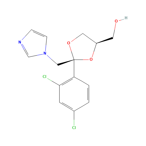 61397-58-8 cis-2-(2,4-Dichlorophenyl)-2-(1H-imidazol-1-ylmethyl)-1,3-dioxolane-4-methanol chemical structure