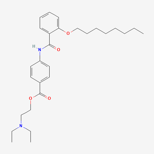 26090-29-9 N-Diethylaminoethyl-p-[2-(-n-octyloxy)-benzoyl]aminobenzoate chemical structure