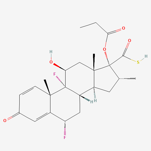 80474-45-9 6a,9a-Difluoro-11b-hydroxy-16a-methyl-3-oxo-17a-(propionyloxy)-androsta-1,4-diene-17b-carbothioic Acid chemical structure