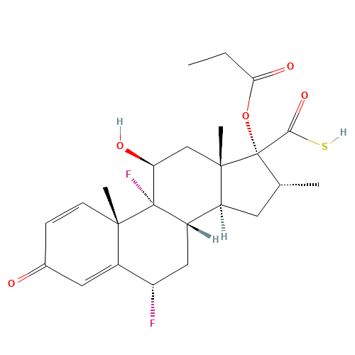 80474-45-9 6a,9a-Difluoro-11b-hydroxy-16a-methyl-3-oxo-17a-(propionyloxy)-androsta-1,4-diene-17b-carbothioic Acid chemical structure