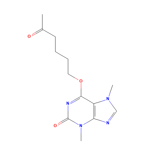 93079-86-8 3,7-Dihydro-3,7-dimethyl-6-[(5-oxohexyl)oxy]-2H-purin-2-one chemical structure
