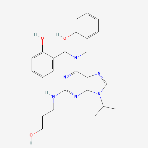 1076200-04-8 6-[N,N-Di(2-hydroxybenzyl)amino]-2-[(3-hydroxypropyl)amino]-9-isopropylpurine chemical structure
