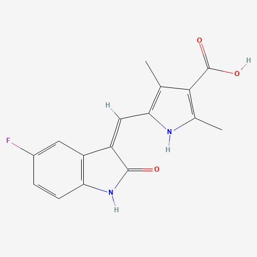 452105-33-8 5-(5-Fluoro-2-oxo-1,2-dihydro-indol-3-ylidenemethyl)-2,4-dimethyl-1H-pyrrole-3-carboxylic Acid chemical structure