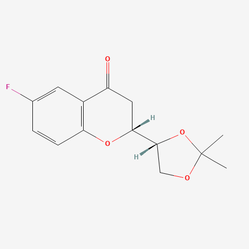 797054-18-3 (1'R,2R)-2-[(1',2'-O-Isopropylidene)dihydroxyethyl]-6-fluorochroman-4-one chemical structure