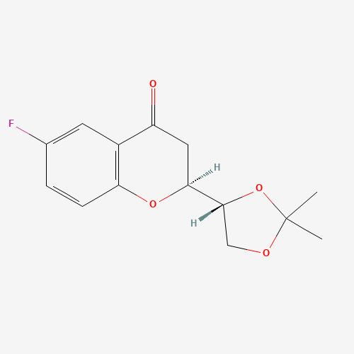 797054-19-4 (1'R,2S)-2-[(1',2'-O-Isopropylidene)dihydroxyethyl]-6-fluorochroman-4-one chemical structure