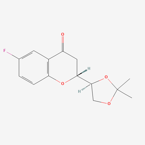797054-21-8 (1'S,2R)-2-[(1',2'-O-Isopropylidene)dihydroxyethyl]-6-fluorochroman-4-one chemical structure
