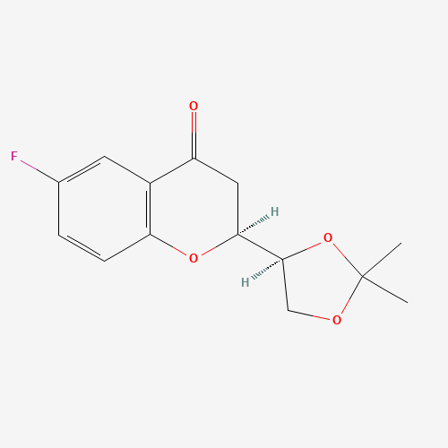 797054-20-7 (1'S,2S)-2-[(1',2'-O-Isopropylidene)dihydroxyethyl]-6-fluorochroman-4-one chemical structure