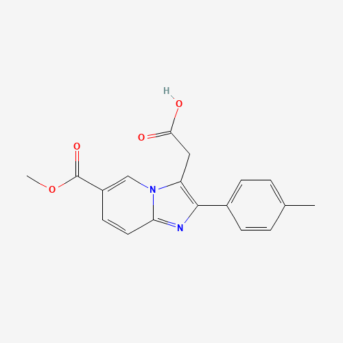 917252-80-3 6-(Methoxycarbonyl)-2-(4-methylphenyl)imidazo[1,2-a]pyridine-3-acetic Acid, chemical structure