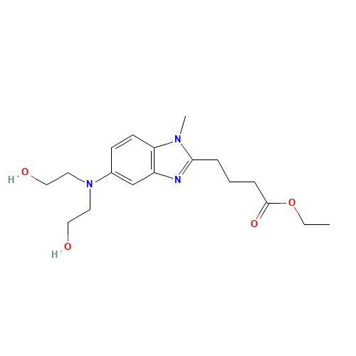 3543-74-6 [1-Methyl-5-bis(2'-hydroxyethyl)aminobenzimidazolyl-2]butanoic Acid Ethyl Ester chemical structure