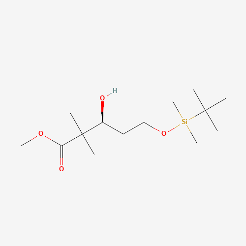 263900-32-9 (+)-Methyl (3S)-5-{[tert-Butyldimethylsilyl)oxy]}-3-hydroxy-2,2-dimethylpentanoate chemical structure