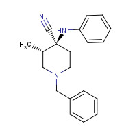147292-24-8 cis-3-Methyl-4-(phenylamino)-1-(phenylmethyl)-4-piperidinecarbonitrile chemical structure