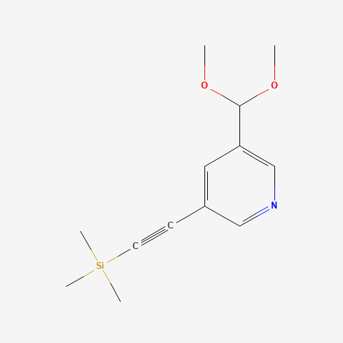879326-80-4 3-Dimethoxymethyl-5-trimethylsilanylethynyl-pyridine chemical structure