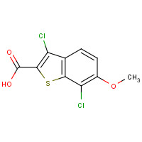 34576-89-1 3,7-Dichloro-6-methoxy-1-benzothiophene-2-carboxylic acid chemical structure