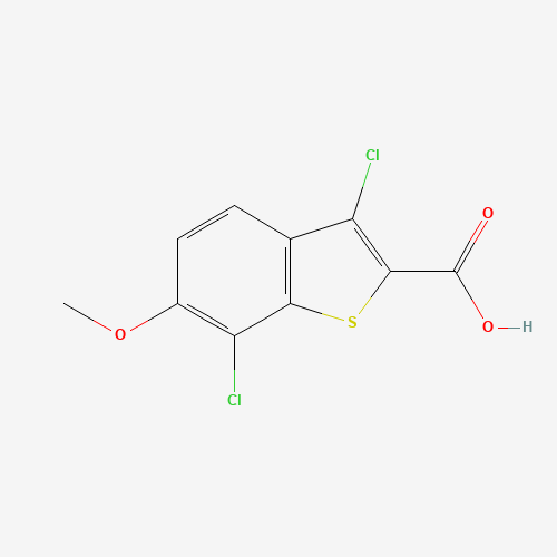 34576-89-1 3,7-Dichloro-6-methoxy-1-benzothiophene-2-carboxylic acid chemical structure