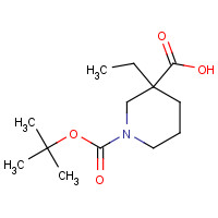 887591-65-3 1-(tert-Butoxycarbonyl)-3-ethyl-3-piperidinecarboxylic acid chemical structure