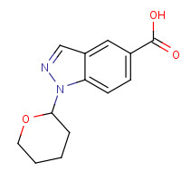 1000576-28-2 1-(Tetrahydropyranyl)-1H-indazole-5-carboxylic acid chemical structure