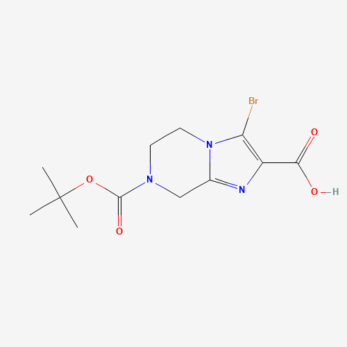1000576-71-5 7-(tert-Butoxycarbonyl)-3-bromo-5,6,7,8-tetrahydro-imidazo[1,2-a]pyrazine-2-carboxylic acid chemical structure
