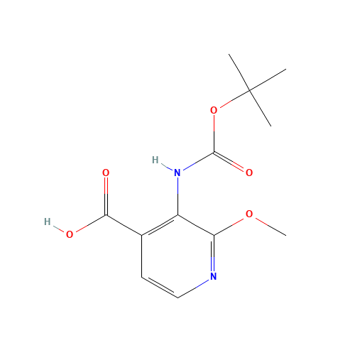 870997-82-3 3-(tert-Butoxycarbonylamino)-2-methoxyisonicotinic acid chemical structure