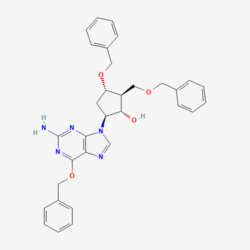 142217-77-4 (1S,2S,3S,5S)-5-[2-Amino-6-(benzyloxy)-9H-purin-9-yl]-3-(benzyloxy)-2-[(benzyloxy)methyl]cyclopentanol chemical structure