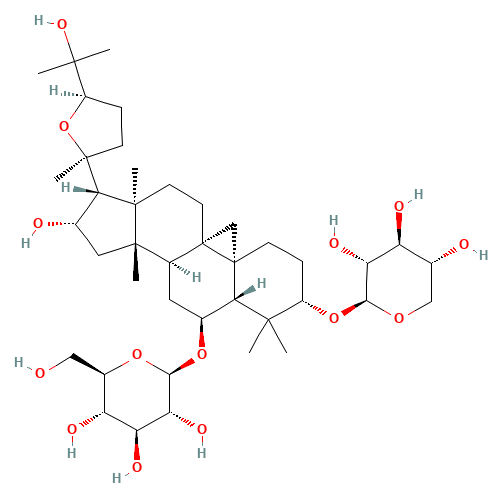 83207-58-3 (3b,6a,9b,16b,20R,24S)-16,25-Dihydroxy-3-(b-D-xylopyranosyloxy)-20,24-epoxy-9,19-cyclolanostan-6-yl b-D-threo-hexopyranoside chemical structure