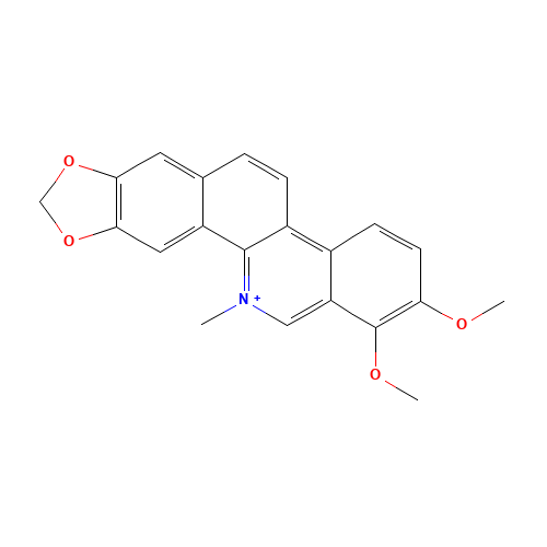 34316-15-9 1,2-Dimethoxy-12-methyl[1,3]benzodioxolo[5,6-c]phenanthridin-12-ium chemical structure