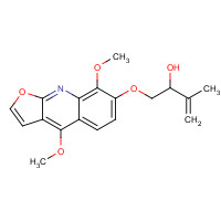 6989-38-4 1-[(4,8-Dimethoxyfuro[2,3-b]quinolin-7-yl)oxy]-3-methyl-3-buten-2-ol chemical structure