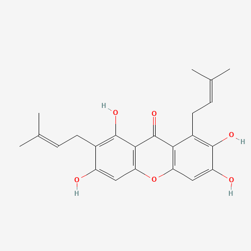 31271-07-5 1,3,6,7-Tetrahydroxy-2,8-bis(3-methyl-2-buten-1-yl)-9H-xanthen-9-one chemical structure
