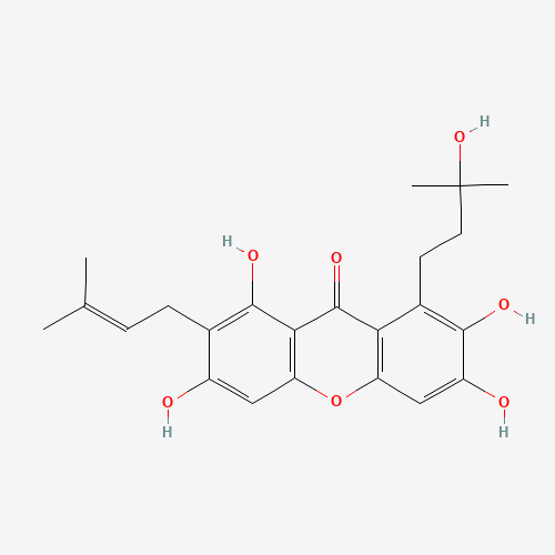 76996-27-5 1,3,6,7-tetrahydroxy-8-(3-hydroxy-3-methylbutyl)-2-(3-methylbut-2-enyl)-9H-xanthen-9-one chemical structure