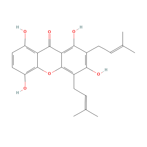 33390-42-0 1,3,5,8-Tetrahydroxy-2,4-bis(3-methyl-2-buten-1-yl)-9H-xanthen-9-one chemical structure