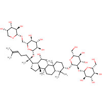 11021-13-9 (3b,12b)-20-{[6-O-(a-L-Arabinopyranosyl)-b-D-glucopyranosyl]oxy}-12-hydroxydammar-24-en-3-yl 2-O-b-D-glucopyranosyl-b-D-glucopyranoside chemical structure