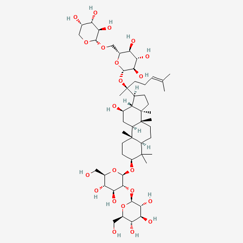 11021-13-9 (3b,12b)-20-{[6-O-(a-L-Arabinopyranosyl)-b-D-glucopyranosyl]oxy}-12-hydroxydammar-24-en-3-yl 2-O-b-D-glucopyranosyl-b-D-glucopyranoside chemical structure